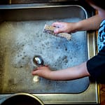 cleaning dishes
